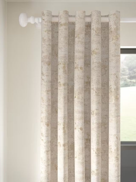 John Lewis Cala Weave Pair Lined Eyelet Curtains W228 x Drop 137cm - Gold