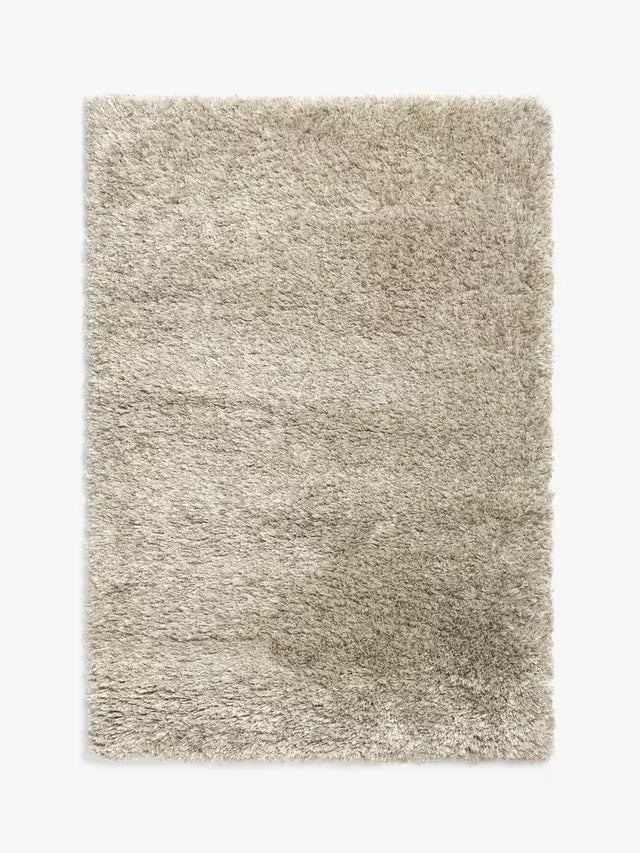 John Lewis Rhapsody Shaggy Rectangular Wool Blend Rug L200 x W135cm - Putty