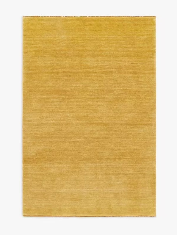 John Lewis Plain New Zealand Wool Rectangular Rug L180 x W120cm - Mustard