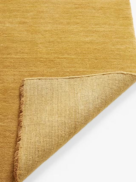 John Lewis Plain New Zealand Wool Rectangular Rug L180 x W120cm - Mustard