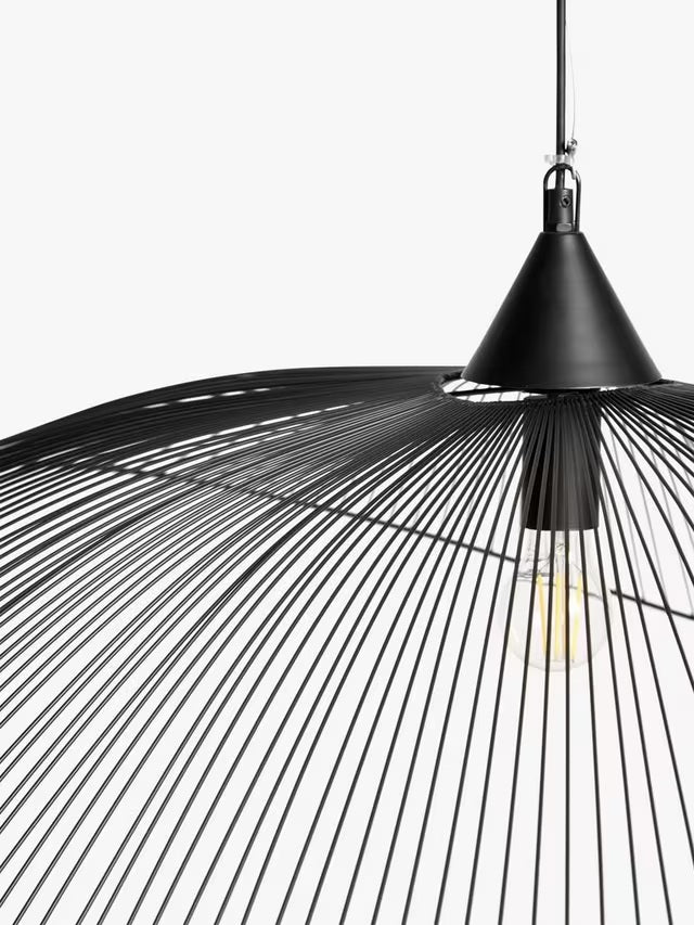 John Lewis Hiko XL Decorative Curved Metal Pendant Ceiling Light - Black