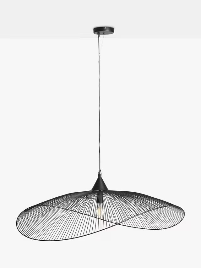 John Lewis Hiko XL Decorative Curved Metal Pendant Ceiling Light - Black