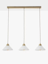 John Lewis Tula 3 Arm Over Diner Bar Ceiling Light - Matt Antique Brass