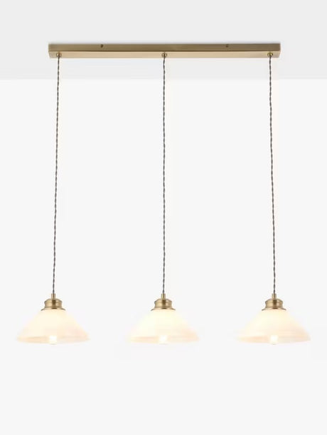 John Lewis Tula 3 Arm Over Diner Bar Ceiling Light - Matt Antique Brass