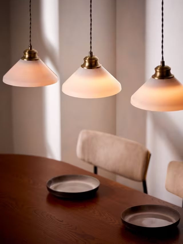John Lewis Tula 3 Arm Over Diner Bar Ceiling Light - Matt Antique Brass