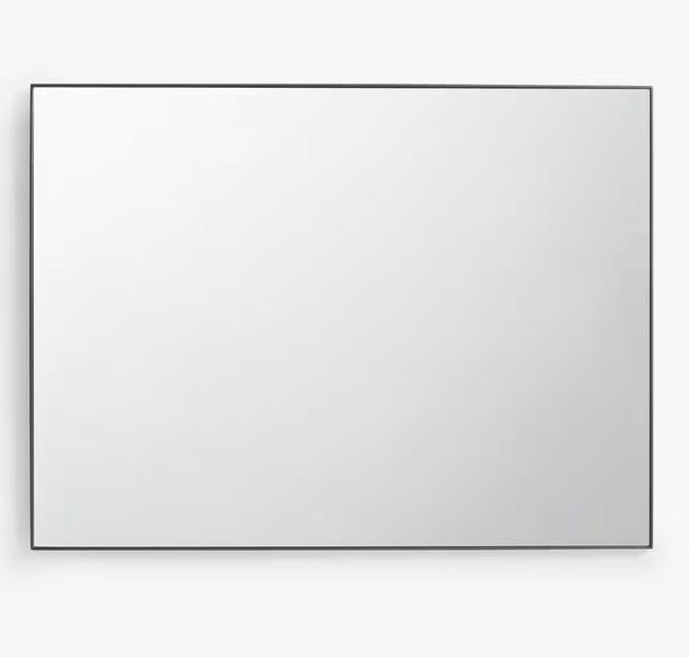 John Lewis Scandi Metal Decorative Rectangular Mirror 102 x 76cm - Black