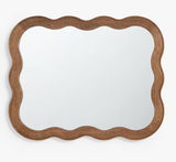 John Lewis Wiggle Wood Frame Decorative Wall Mirror 75 x 60cm - Walnut