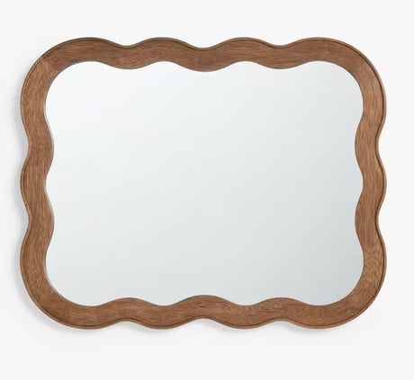 John Lewis Wiggle Wood Frame Decorative Wall Mirror 75 x 60cm - Walnut
