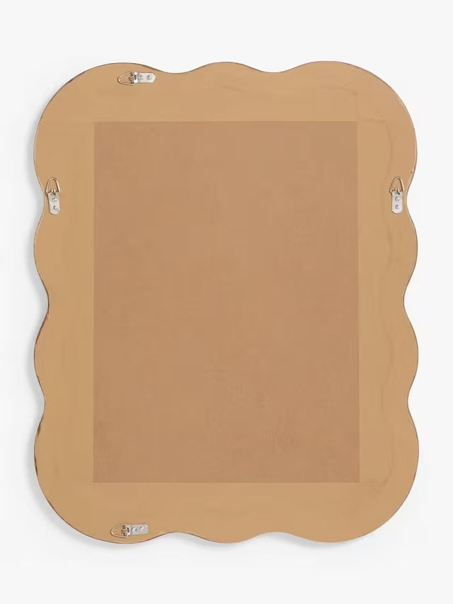 John Lewis Wiggle Wood Frame Decorative Wall Mirror 75 x 60cm - Walnut