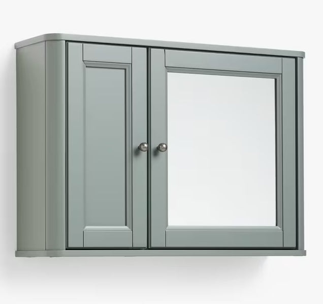 John Lewis Portsman Wall Mounted Double Mirrored Bathroom Cabinet - Green