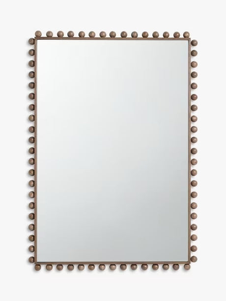 John Lewis Bobbin Rectangular Wood Frame Wall Mirror 85 x 60cm - Natural