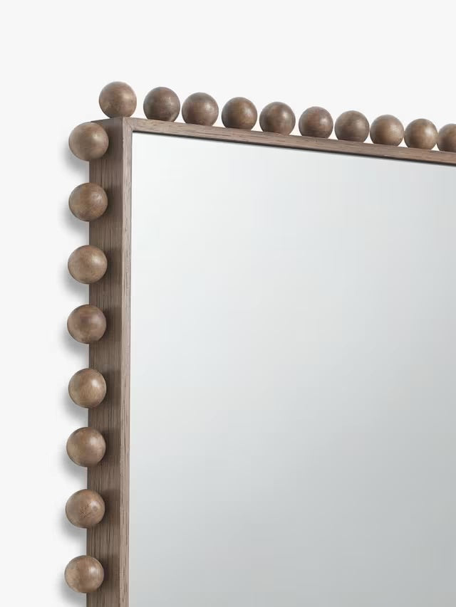 John Lewis Bobbin Rectangular Wood Frame Wall Mirror 85 x 60cm - Natural
