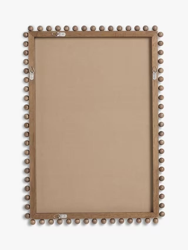 John Lewis Bobbin Rectangular Wood Frame Wall Mirror 85 x 60cm - Natural