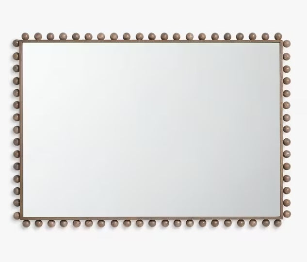 John Lewis Bobbin Rectangular Wood Frame Wall Mirror 85 x 60cm - Natural