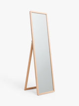 John Lewis Slim Natural Solid Oak Wood Full-Length Cheval Mirror 160 x 42cm