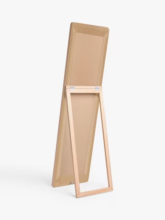 John Lewis Slim Natural Solid Oak Wood Full-Length Cheval Mirror 160 x 42cm