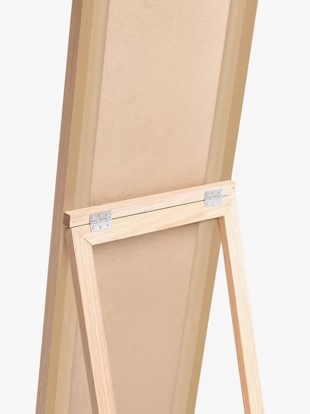 John Lewis Slim Natural Solid Oak Wood Full-Length Cheval Mirror 160 x 42cm