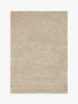 John Lewis Plain New Zealand Wool Rectangular Rug L300 x W200cm - Putty
