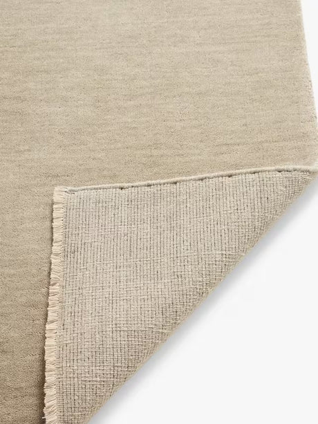 John Lewis Plain New Zealand Wool Rectangular Rug L300 x W200cm - Putty