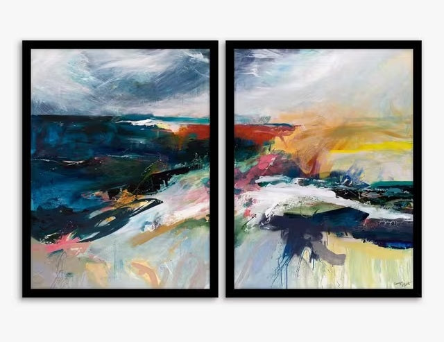 Georgia Elliot 'Unforgiving Elements I & II' Framed Prints 84.5 x 64.5cm