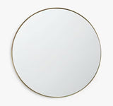 John Lewis Scandi Design 80cm Decorative Slim Metal Round Wall Mirror - Gold