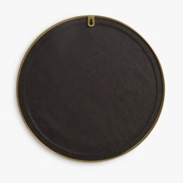 John Lewis Scandi Design 80cm Decorative Slim Metal Round Wall Mirror - Gold