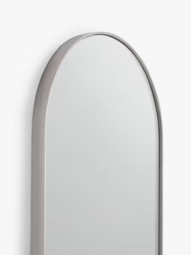 John Lewis Scandi Decorative Metal Oval Lozenge Mirror 122 x 30cm - Silver