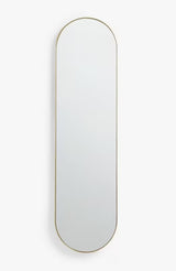 John Lewis Scandi Metal Lozenge Rounded Oval Wall Mirror 122 x 30cm - Gold - Kazoop 