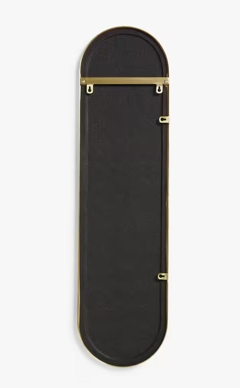 John Lewis Scandi Metal Lozenge Rounded Oval Wall Mirror 122 x 30cm - Gold - Kazoop 