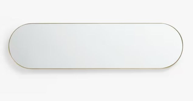 John Lewis Scandi Metal Lozenge Rounded Oval Wall Mirror 122 x 30cm - Gold - Kazoop 