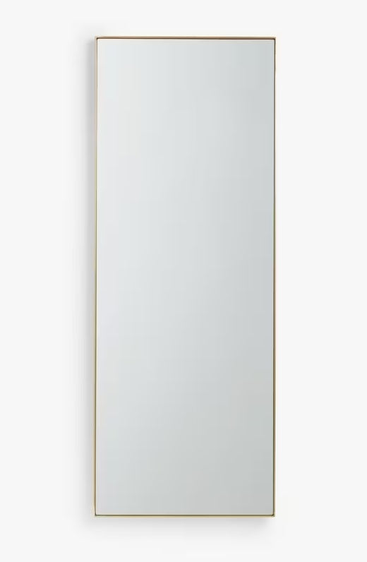 John Lewis Scandi Metal Frame Rectangular Hall Wall Mirror 122 x 46cm - Gold