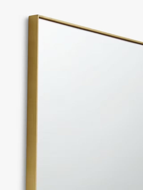 John Lewis Scandi Metal Frame Rectangular Hall Wall Mirror 122 x 46cm - Gold
