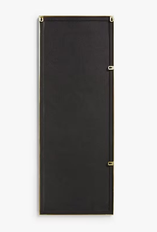 John Lewis Scandi Metal Frame Rectangular Hall Wall Mirror 122 x 46cm - Gold