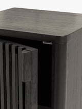 John Lewis Bamboo Slatted 2-Shelf Bathroom Floor Cupboard H85cm - Slate