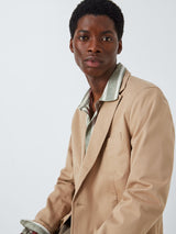 John Lewis Mens Cotton Regular Length Smart Casual Blazer Stone - Size S