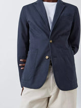 John Lewis Men's Smart Formal Casual Jacket Cotton Blazer - Navy - Large