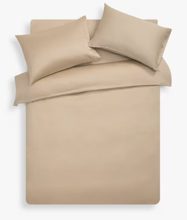 John Lewis Luxury Egyptian Cotton Sateen King Size Duvet Cover - Champagne - Kazoop 