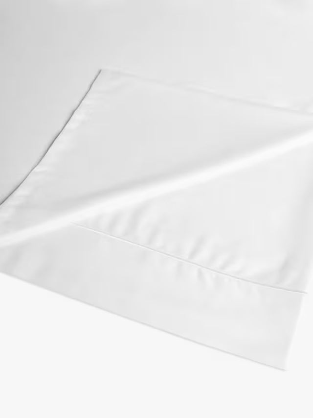 John Lewis Luxury Suvin Cotton & Tencel 900TC White Flat Sheet - Double