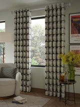 Scion Going Lohko Pair Lined Eyelet Curtains W228 x D228cm - Putty/Charcoal