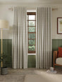 John Lewis Gingham Check Weave Pair Lined Curtains W167 x Drop 182cm - Putty - Kazoop 