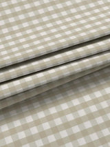 John Lewis Gingham Check Weave Pair Lined Curtains W167 x Drop 182cm - Putty - Kazoop 