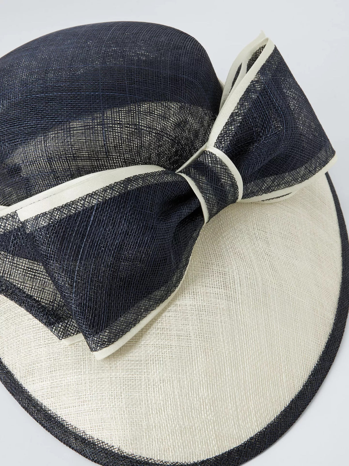 John Lewis Women's Betty Large Bow Abaca Asymmetric Downturn Hat - Navy