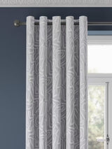 Harlequin Melodic Geometric Pair Lined Eyelet Curtains 228x228cm - Grey/Sand