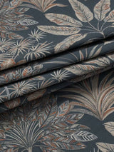 John Lewis Areca Palm Blackout Lined Eyelet Curtains W167 x D182cm - Navy