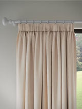 John Lewis Textured Blackout/Thermal Pencil Pleat Curtains 228x228cm - Putty