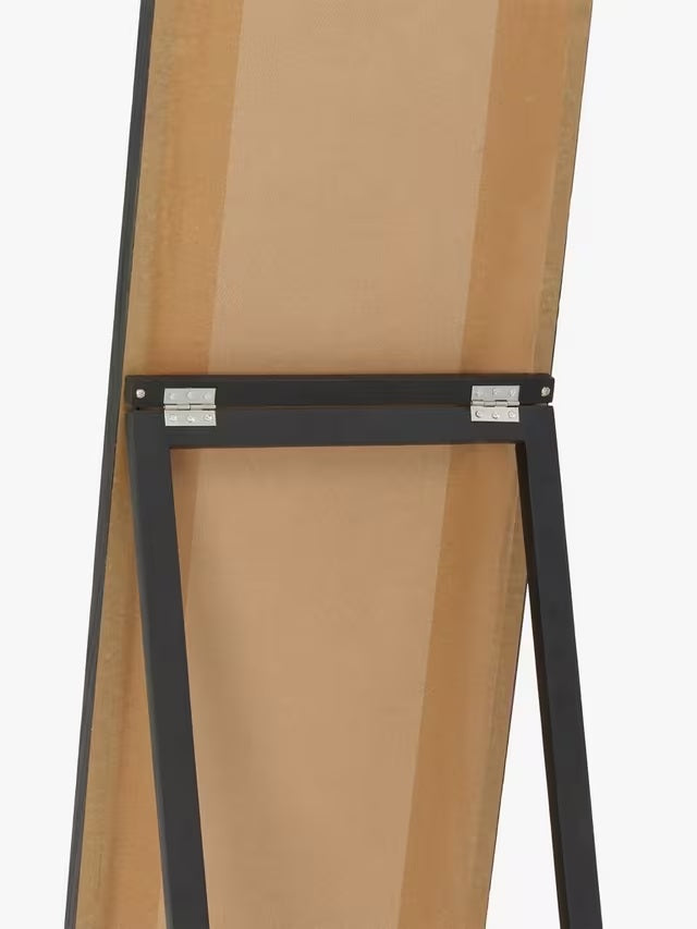 John Lewis Slim Solid Oak Wood Full-Length Cheval Mirror 160 x 42cm - Black