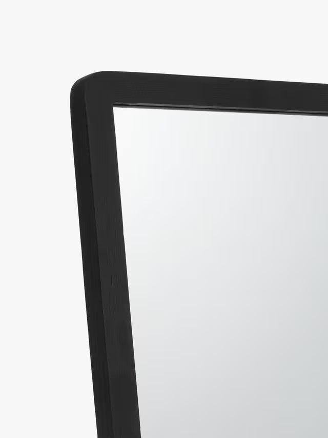 John Lewis Slim Solid Oak Wood Full-Length Cheval Mirror 160 x 42cm - Black