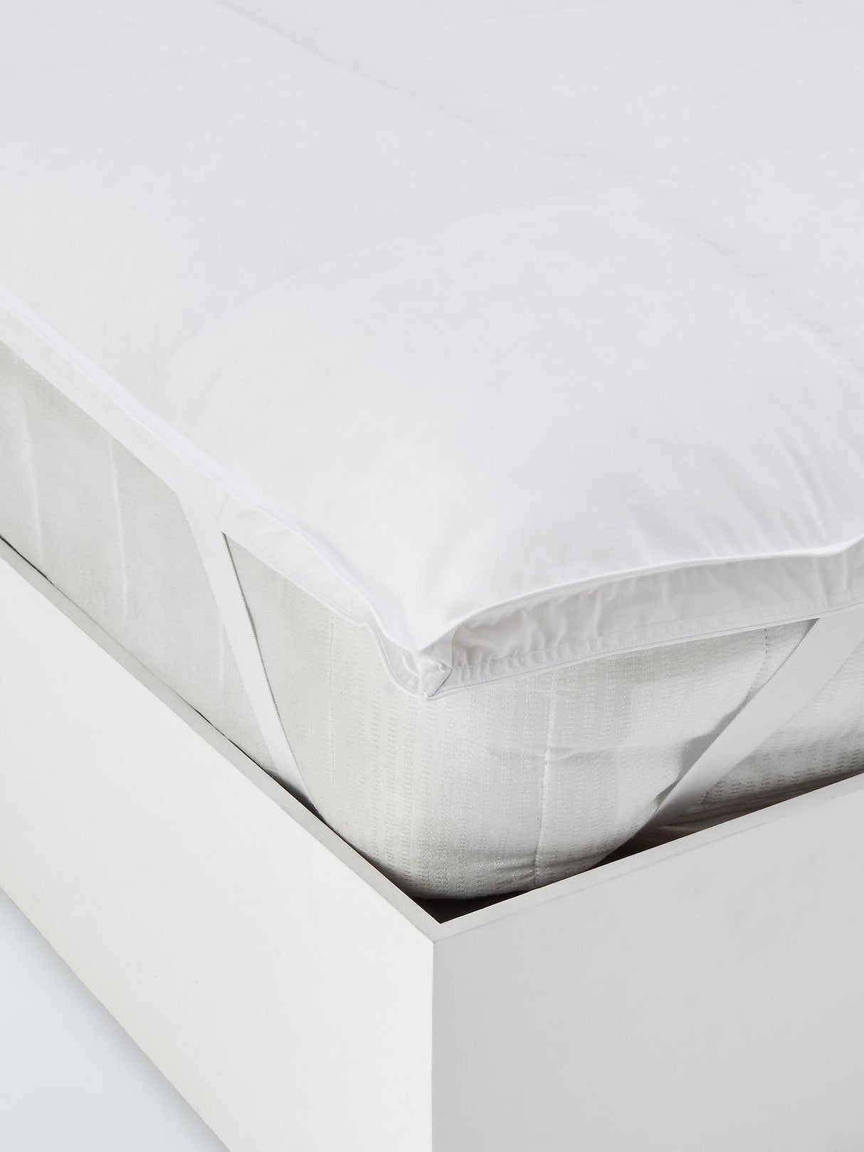 John Lewis Natural Duck Feather & Down 4cm White Mattress Topper - Double
