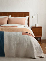 John Lewis Equilibrium Quilted Cotton & Linen Bedspread 220 x 220cm - Multi - Kazoop 