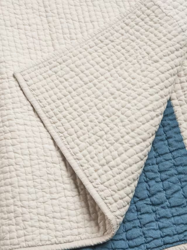 John Lewis Equilibrium Quilted Cotton & Linen Bedspread 220 x 220cm - Multi - Kazoop 